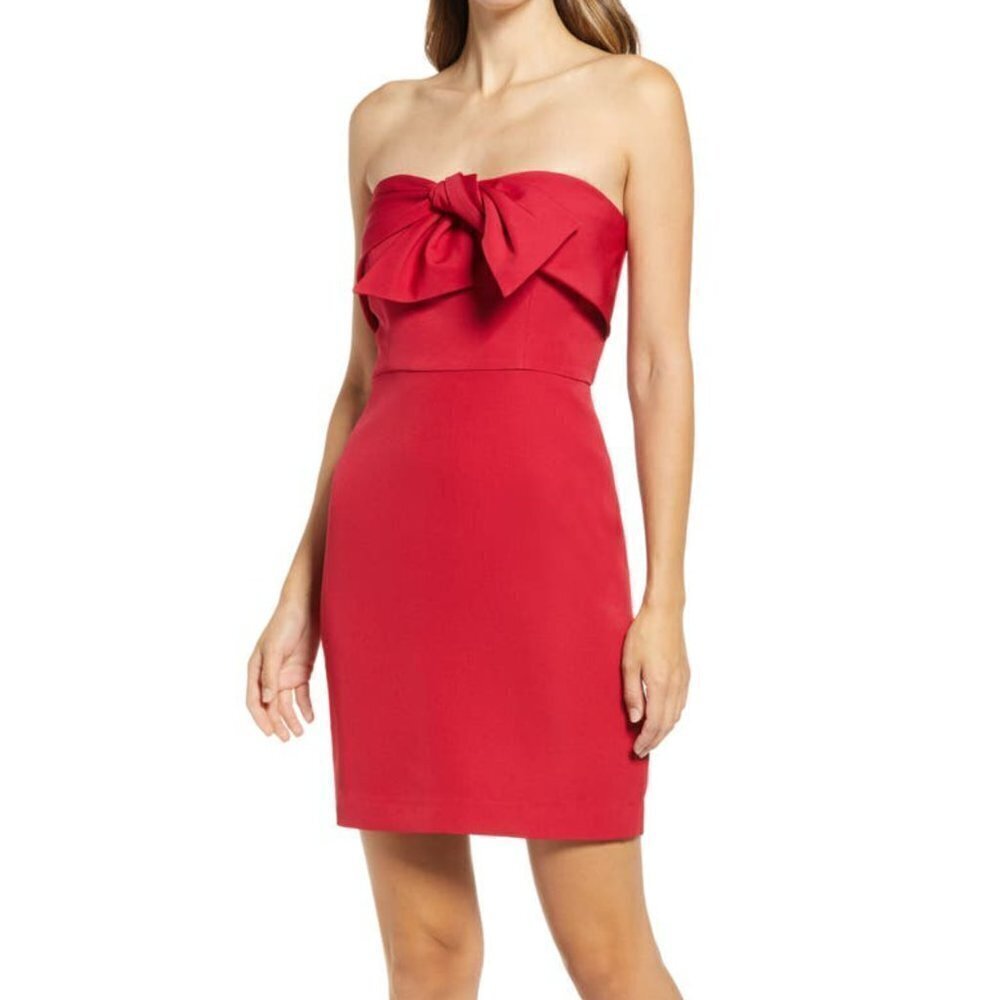 NWT Gorgeous Sam Edelman Bow Strapless Sheath Cocktail Party Mini Dress